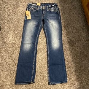 Womens Silver Slim Boot Jean